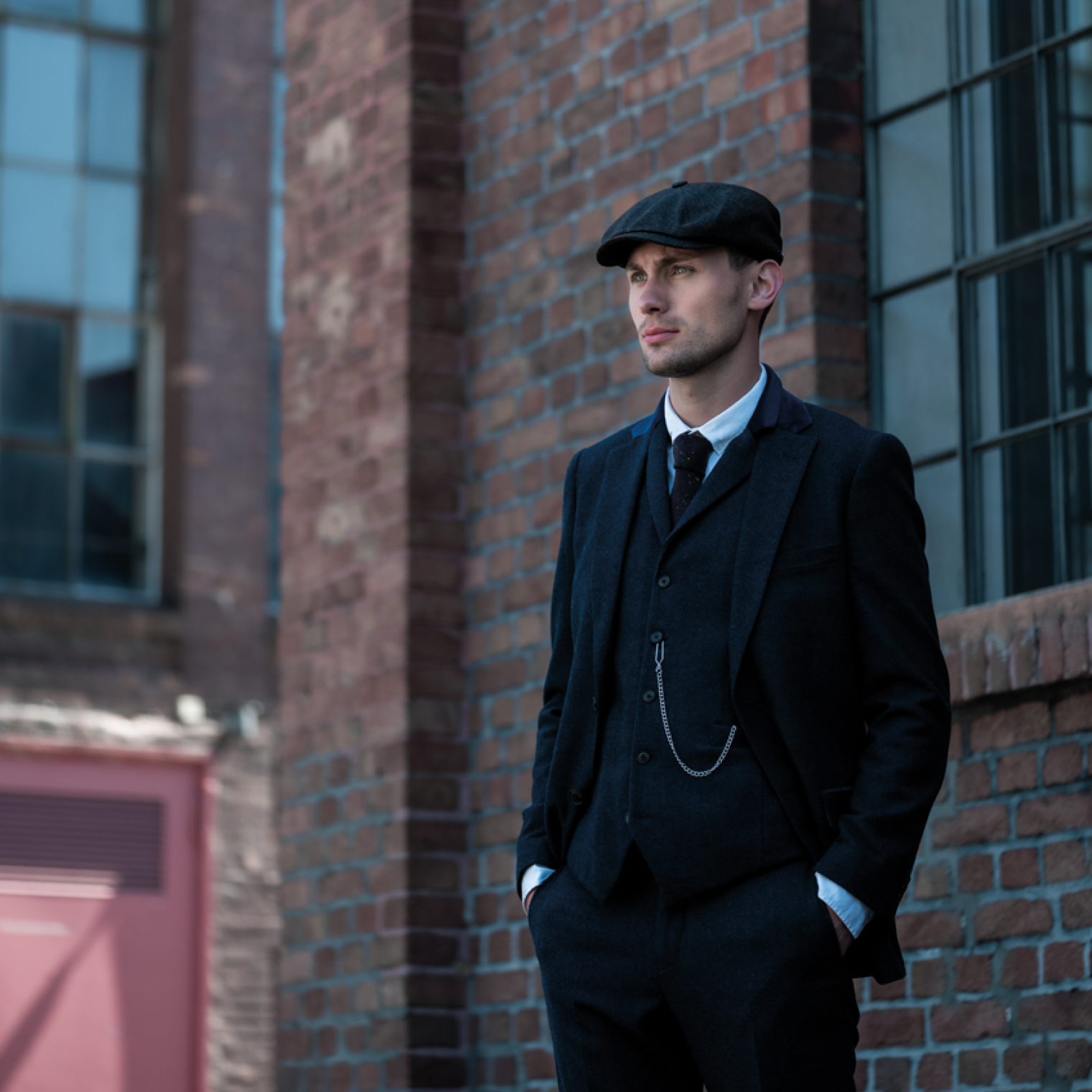 Schwarze Herren-Flatcap Schwarze Herren-Flatcap