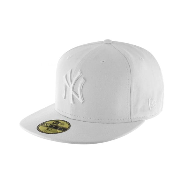 All white fitted hat on sale